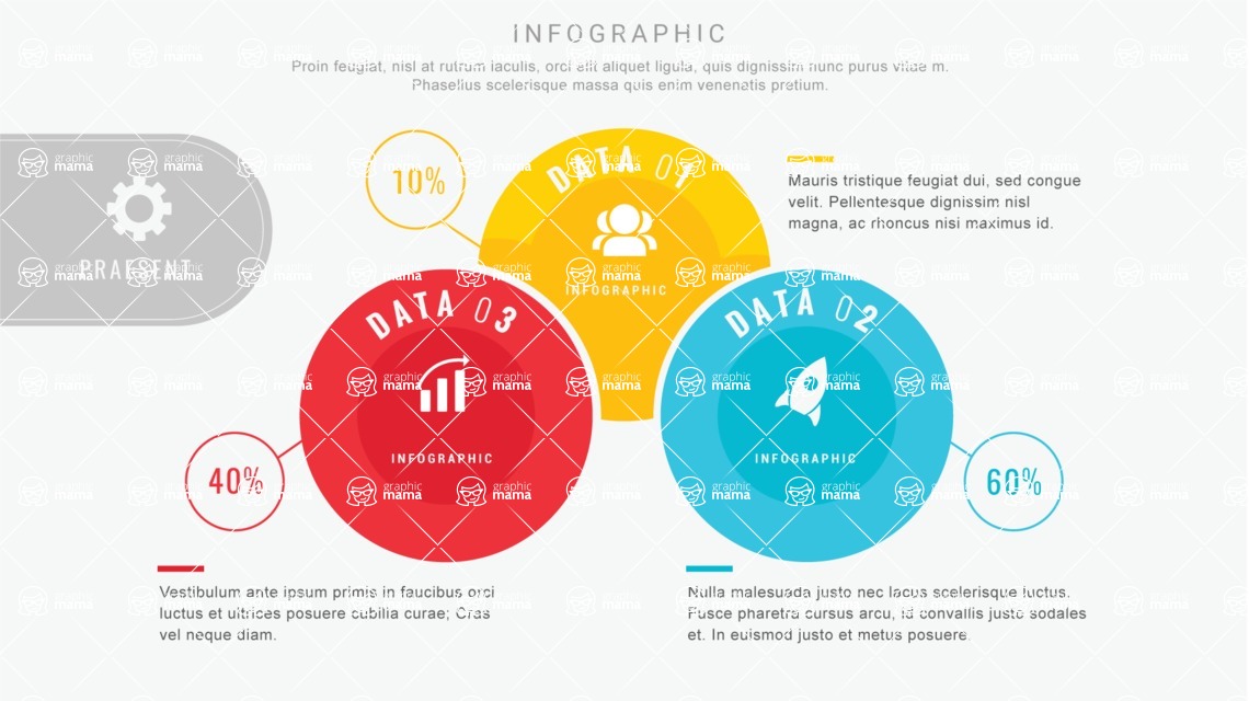 Infographic Templates Collection - Vector, Photoshop, PowerPoint, Google Slides - 3 Data Labels Infographic Template with Percents